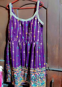 Purple Embellished Indian Dress