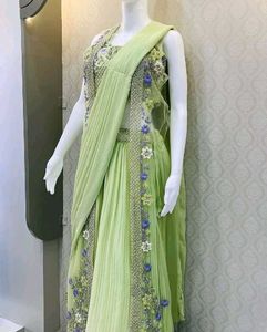 🆕️Faux Georgette Lehenga Saree With Blouse, Shrug