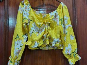 Floral Yellow Top:3