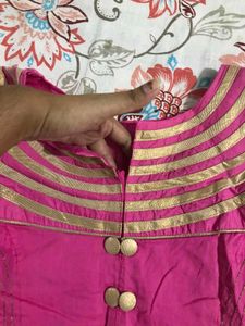 Pink Long Anarkali Dress With Full Ghera 💓