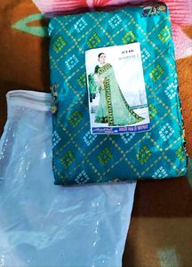 Elegant Teal &amp; Navy Indian Saree