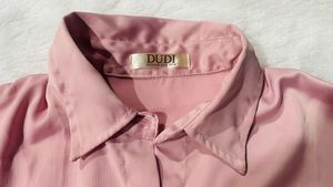 Elegant Pink Satin Shirt for Women 💗