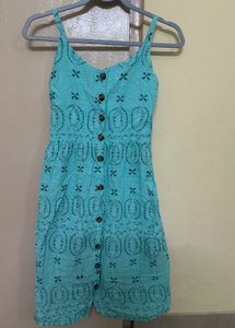 Sea Green Color Summer Dress