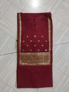 Maroon Embroidered Kurti