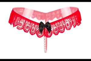 Lace Thong 3 Set - Blue, Red, Black