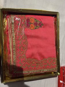 Elegant Pink Embroidered Saree