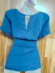 Blue Short Sleeve Top