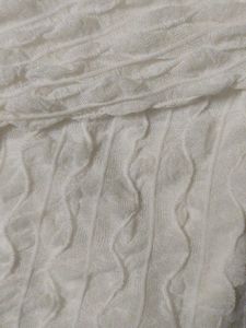White Textured Long Sleeve Top
