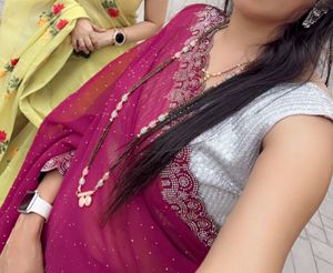 Elegant Maroon Saree with Blouse Pic