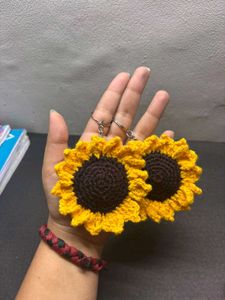 Sunflower Crochet Keychain
