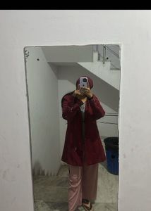 Maroon Hooded Coat and crop jacket COMBOOOO