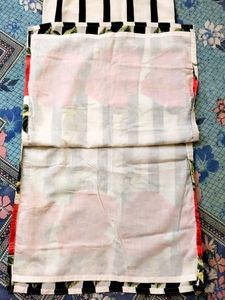 Striped Rose Print Long Kurti