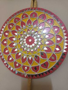 Pinkish Yellow Lippan Art
