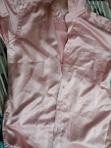 Pink Satin Shirt