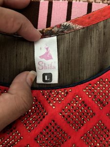 Red Anarkali Kurta