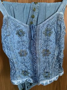 Blue corset and dhoti pants set