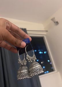 Silver Jhumka Earrings🖤