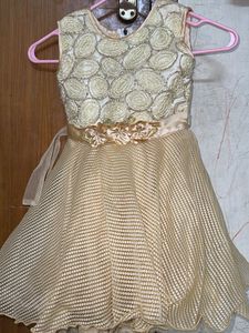 Beige Girls Frock