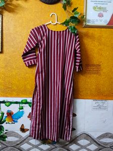 Striped Maroon Kurta