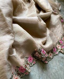 New Banarasi Crushed Tissue Embroidered Saree
