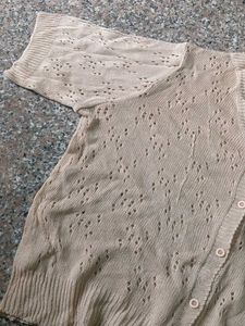 Beige Knit Cardigan