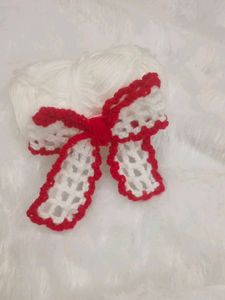 Red &amp; White Hair Clip Bow