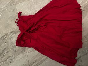 Red Bow Padded Strap Dress