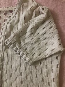 White Crochet Knit Top