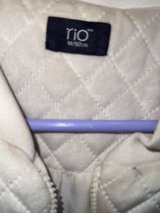 Ivory Quilted Bomber Jacket