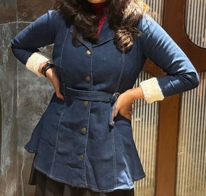 Denim Jacket with Fur Trim