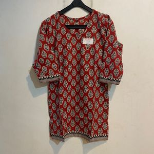 Maroon & White Print Tunic