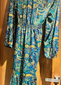 Paisley Print Long Sleeve Dress
