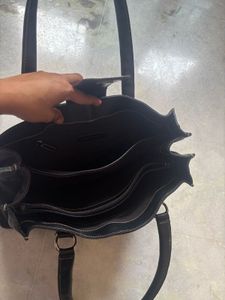 Classic Black Patterned Handbag