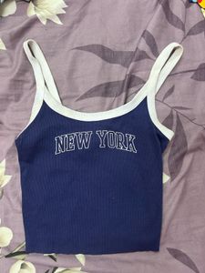 blue crop top