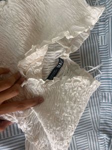 White Long Sleeve Crop Top