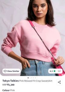 Pink Cropped Sweatshirt