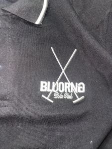 BLUORNG MENS BLACK POLO TSHIRT