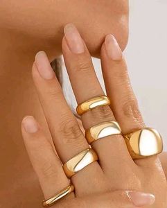 Gold Statement Rings (Set of 5)