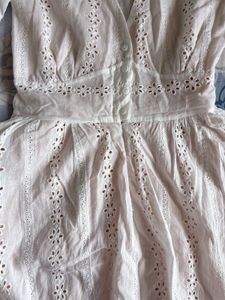 White Eyelet Cotton Mini Dress