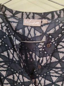 Black Cotton Straight Kurta