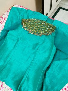 Elegant Teal Embroidered Kurta Set
