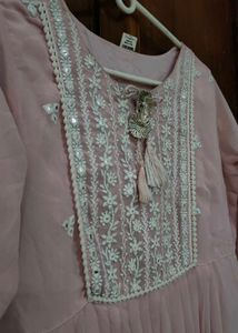 Blush Pink Embroidered Anarkali Dress