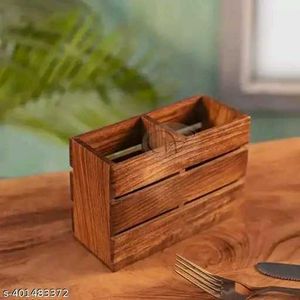 Rustic Wooden Cutlery Holder