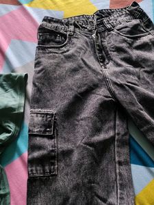 Gray Cargo Jeans