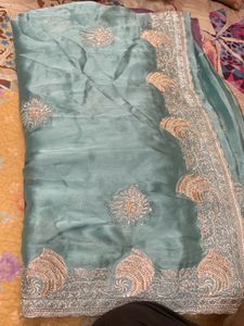 Elegant sea green saree for women