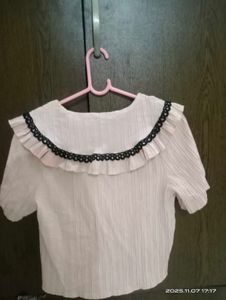 Cute Ruffle Collar Top