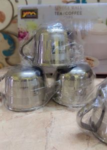 steel tea coffee cup set