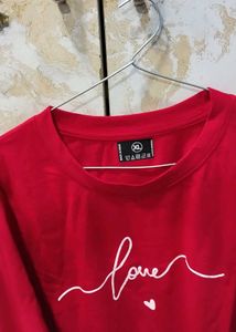 Red 'Love' Long Sleeve Top