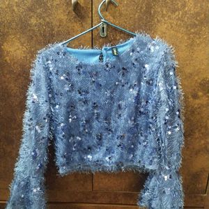 Blue Shimmer Party Top