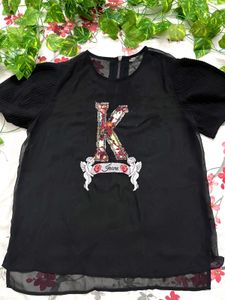 Women’s Black Sheer Top